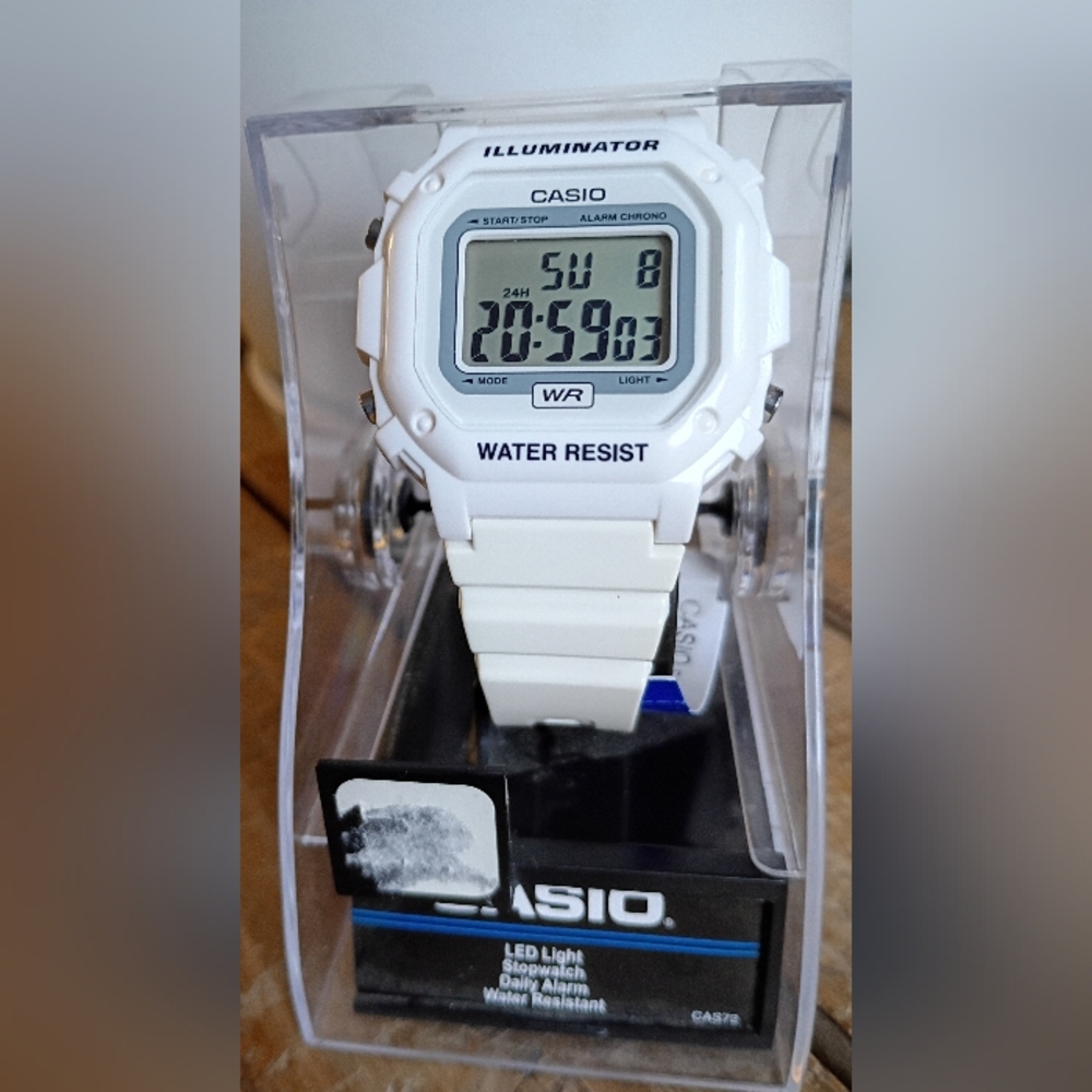 Casio White Digital Water-Resistant Sports Watch